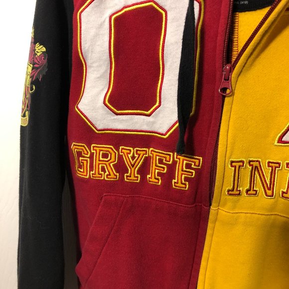 The Wizarding World of Harry Potter yellow orange and black hoodie cardigan, XS - Picture 4 of 9